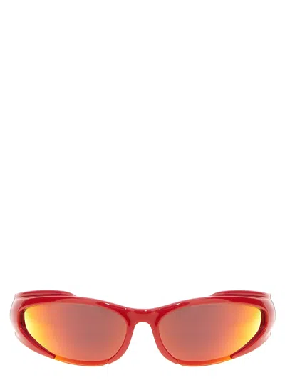 Balenciaga Reverse Xpander Rectangle Sunglasses Red