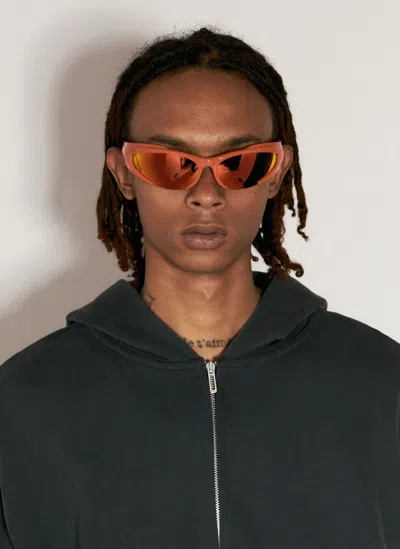 Balenciaga Reverse Xpander Rectangle Sunglasses In Orange