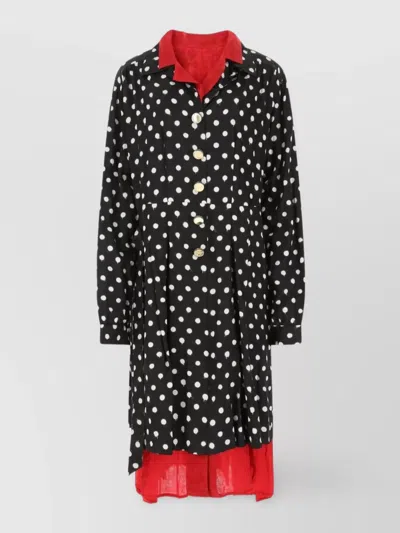 Balenciaga Reversible Dress With Printed Polka Dots In Black