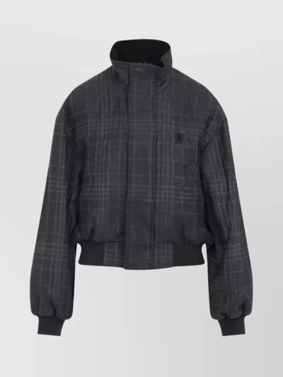 Balenciaga Reversible Jacket With High Collar And Pockets In Black