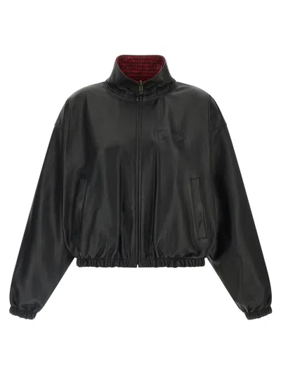 Balenciaga Reversible Leather Jacket In Black