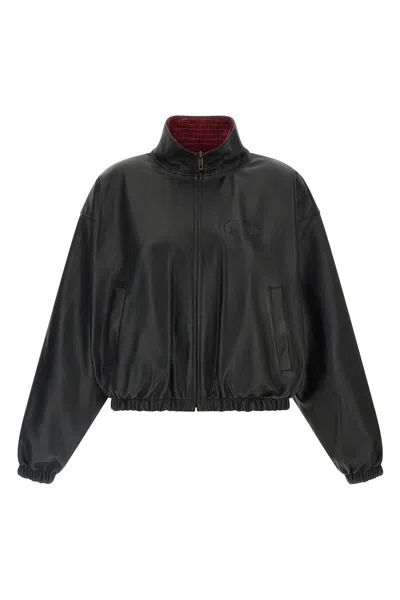 Balenciaga Women Reversible Leather Jacket In Black
