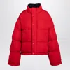 Balenciaga Reversible Red And Black Down Jacket In Technical Twill In Red