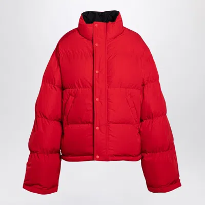 BALENCIAGA BALENCIAGA REVERSIBLE RED AND BLACK DOWN JACKET IN TECHNICAL TWILL