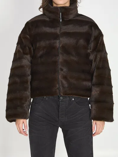 Balenciaga Reversible Ski Down Jacket In Brown