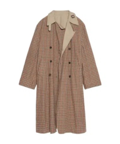 Balenciaga Reversible Trench Coat In Brown