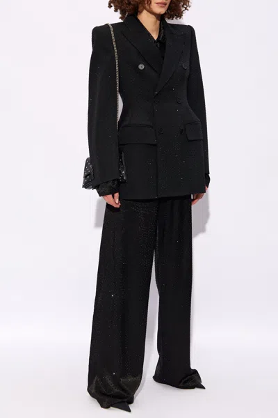 Balenciaga Rhinestone-embellished Blazer In Black