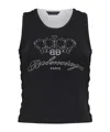 Balenciaga Rhinestone Embellished Top In Black