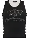 Balenciaga Rhinestone Embellished Top In Schwarz