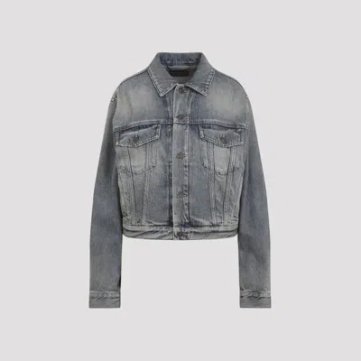 BALENCIAGA RHINESTONE LOGO DENIM JACKET