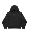 Balenciaga Rhinestone-logo Cropped Hoodie In Black