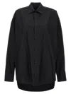 Balenciaga Logo Print Oversized Long-sleeved Shirt In Black