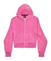 Balenciaga Women's Bb Motel Zip-up Hoodie Fitted In Dark Pink In Pink