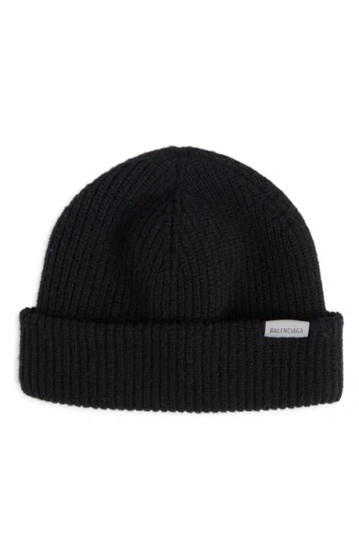 Balenciaga Rib Wool Beanie In Pattern