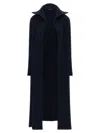Balenciaga Long Ribbed Cardigan High Collar In Blue