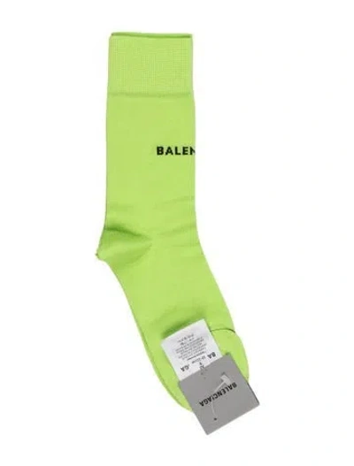 Pre-owned Balenciaga Ribbed Crew Sock W/ Tags In Green