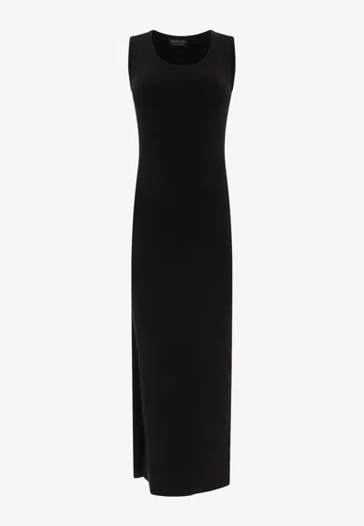 Balenciaga Ribbed Crewneck Midi Dress