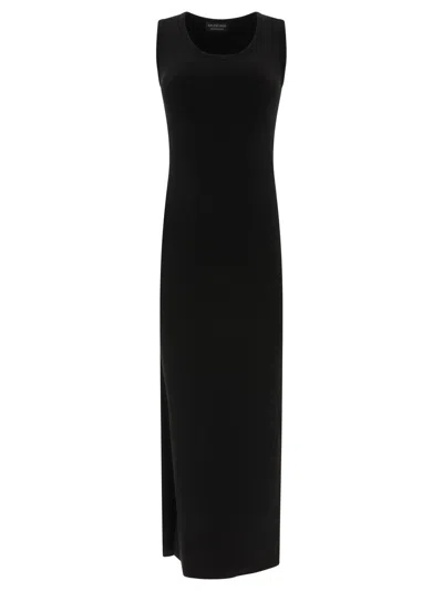 Balenciaga Ribbed Jersey Sleeveless Dress Dresses Black