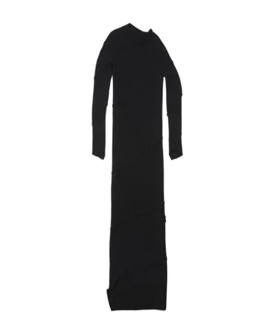 Balenciaga Ribbed Maxi Dress In Black