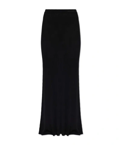 Balenciaga Ribbed Maxi Skirt In Black