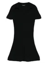 Balenciaga Ribbed Mini Dress In Black
