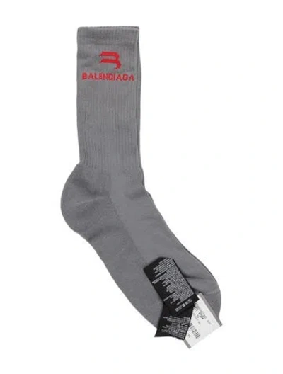 Pre-owned Balenciaga Ribbed Socks  W/tags In Grey