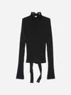 Balenciaga Lace-back Fitted Rollneck In Black
