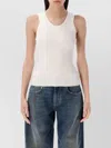 Balenciaga White Stretch Wool Blend Tank Top In White