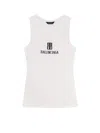 Balenciaga Ribbed Viscose Blend Tank Top In White