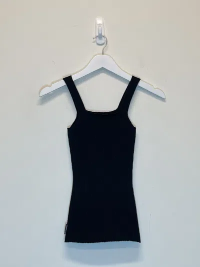 Pre-owned Balenciaga Ribbed Wool Knit Tank Top In Black