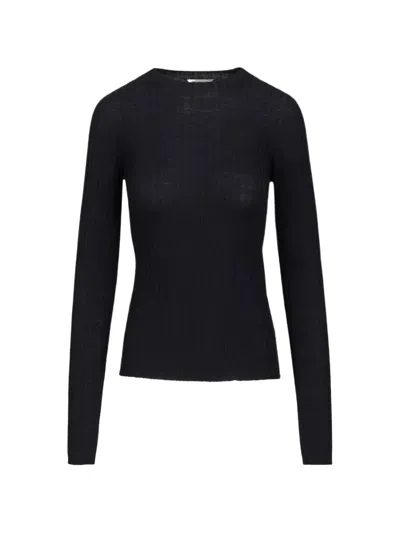 Balenciaga Ribbed-knit Seamless Sweater In Black