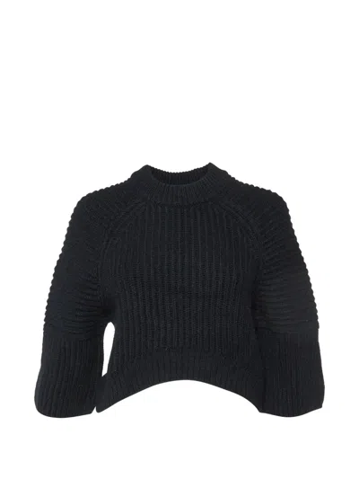Pre-owned Balenciaga Ribbed-knit Sweater In Black