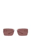 Balenciaga 76mm Metal Rectangular Sunglasses In Brown