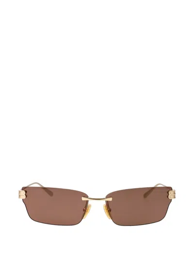Balenciaga Rimless Rectangle-frame Sunglasses In Brown