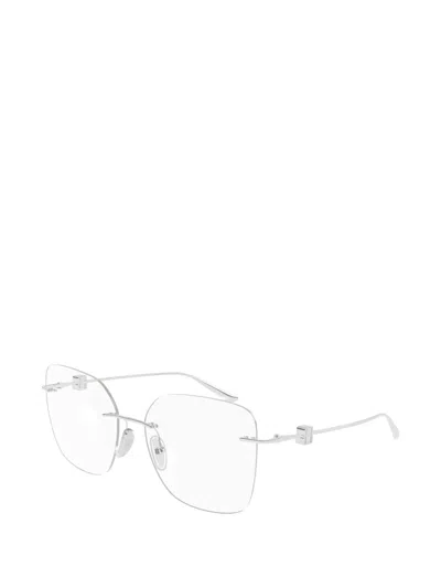 Balenciaga Rimless Square-frame Glasses In Silver