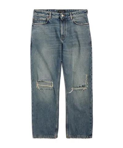 Balenciaga Ripped Detailing Jeans In Gray