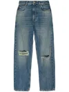 Balenciaga Buckle Loose Fit Straight Leg In Blue
