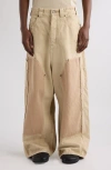 Balenciaga Straight Trousers Contrast Panels In Yellow