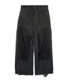 Balenciaga Baggy Ripped Off Denim Pants In Black