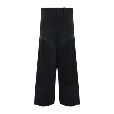 Balenciaga Ripped Off Baggy Jeans Men In Black