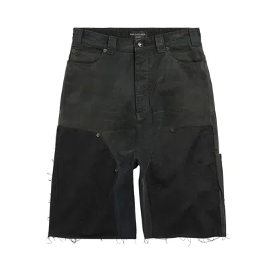 Pre-owned Balenciaga Ripped Off Shorts 'black/green/red' | Men's Size M