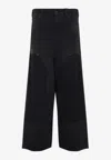 Balenciaga Baggy Ripped Off Denim Pants In Black