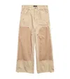 Balenciaga Straight Trousers Contrast Panels In Neutral