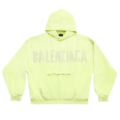 Pre-owned Balenciaga Ripped Pocket Hoodie 'fluo Yellow'