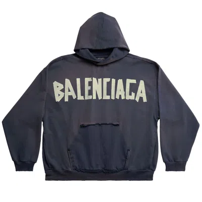 Pre-owned Balenciaga Ripped Pocket Hoodie 'marine Blue'