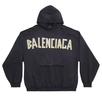 Pre-owned Balenciaga Ripped Pocket Hoodie 'washed Black'
