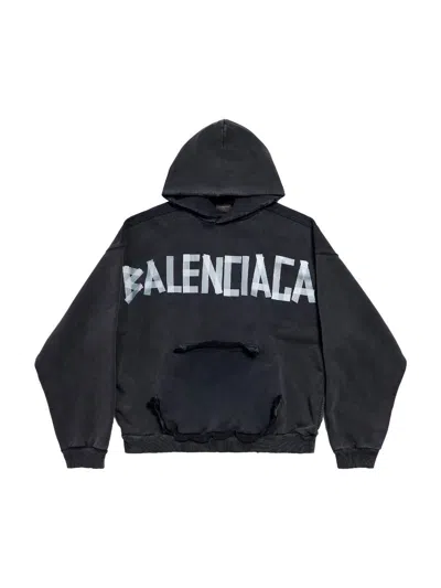 BALENCIAGA BALENCIAGA RIPPED POCKET TAPE TYPE HOODIE