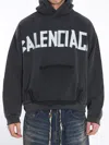 Balenciaga Black Hoodie With Logo Lettering On The Front And Logo Print On The Back In Cotton Man In Black