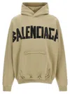 Balenciaga Ripped Pocket Tape Type Sweatshirt Beige In Neutral