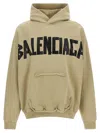 Balenciaga Ripped Pocket Tape Type Sweatshirt Beige In Brown